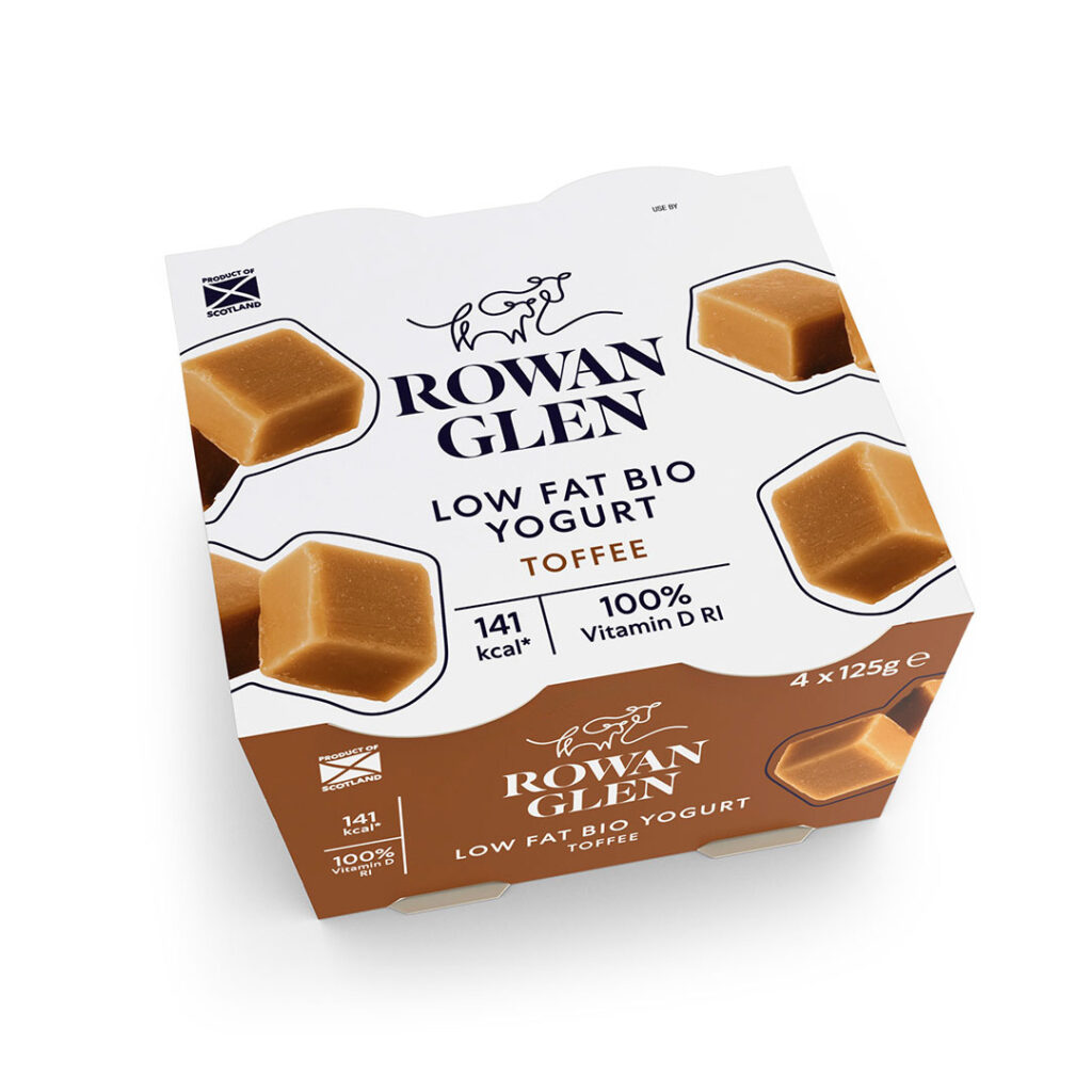 Rowan Glen Low Fat Bio Toffee Yogurt 4 Pack