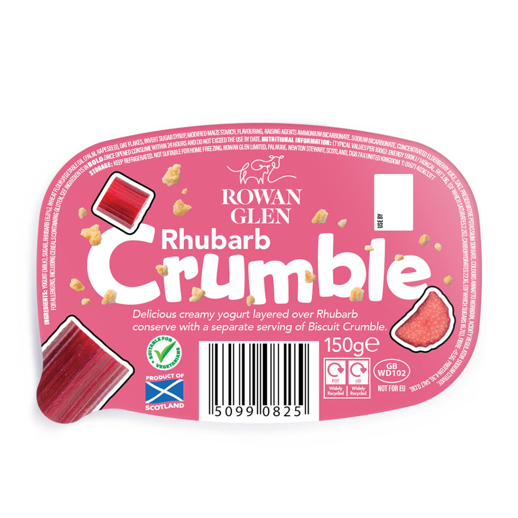 Rowan Glen Rhubarb Crumble Yogurt 2024 Packaging